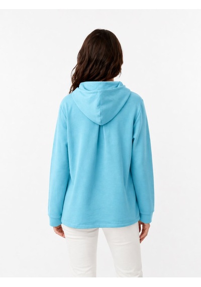 Neden Tekstil Kadın Kapüşonlu Sweatshirt - Rahat Ve Şık - Mavi