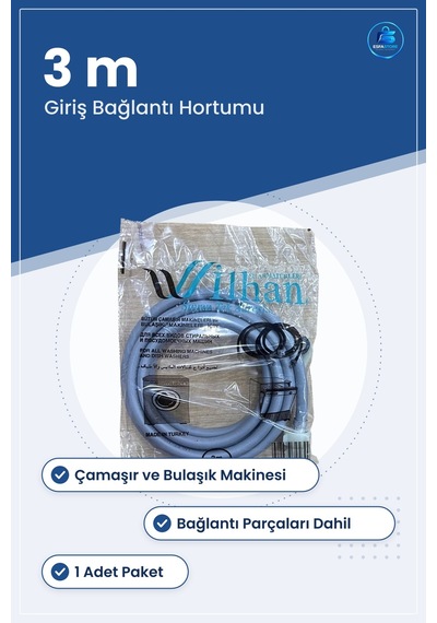 Temiz Su Hortumu 3 M Çamaşır Ve Bulaşık Makinesi Yedek Parça Giri