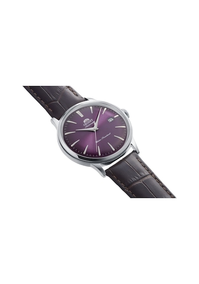 Orient Ra-ac0032v30b Kurmalı Otomatik Deri Kahverengi Mor Kadran 41 Mm Erkek Kol Saati Gri