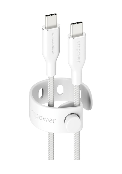 Empower By Panzerglass Racing 60w Usb-c / Usb-c Usb 2.0 1.2m Gümüş Beyaz Kablo