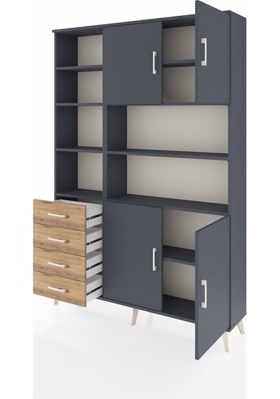 Arges Dolap 9 Raflı 4 Çekmeceli 4 Kapaklı 132x30x195 Antrasit-antrasit/çam Antrasıt/atlas Çam Arges Dolap 9 Raflı 4 Çekmeceli 4 Kapaklı 132x30x195 Antrasit-antrasit/çam Antrasıt/atlas Çam