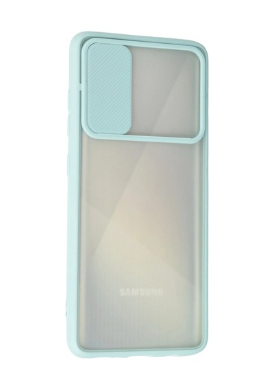 Newface - 570 - Samsung Galaxy Uyumlu A71 Kılıf Palm Buzlu Kamera Sürgülü Silikon - Csmo-tex - - Turkuaz