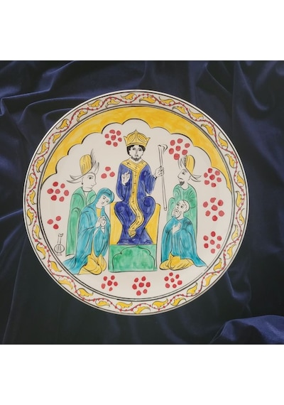 İsa Mesih'in Vaazı 25x25 Cm El Boyama İznik Çini Tabak