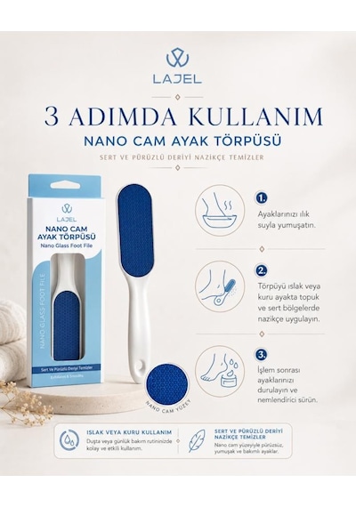 Lajel Premium Nano Cam Hassas Ve Cilt Dostu Hijyenik Ayak Topuk Nasır Törpüsü
