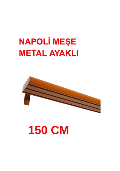 Napoli Metal Başlıklı Üçlü Dekoratif Ray Korniş Modern Rustik-meşe 150 Cm Meşe