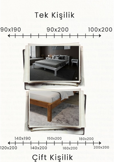 Renazzo Letto Masif Ahşap Karyola Beyaz 140x200 Beyaz - 140 X 200