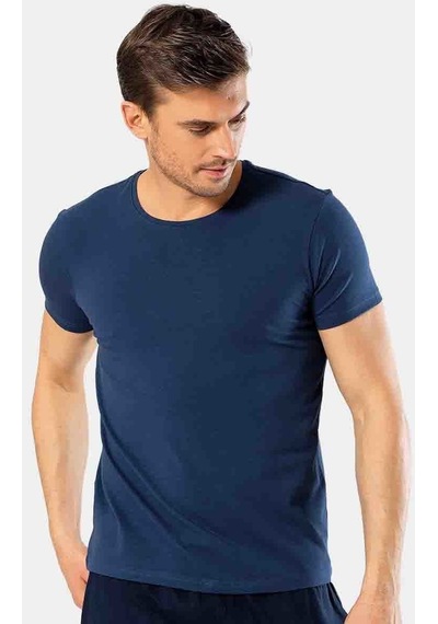 Cacharel Erkek Bisiklet Yaka Likralı T-shirt 1331/indigo 001