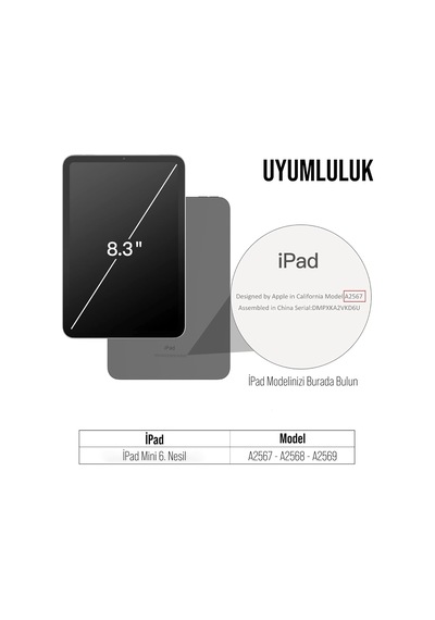 Apple İpad Kılıf Şeffaf Silikon Arka Kapak İpad Mini 6.nesil 8.3 İnch