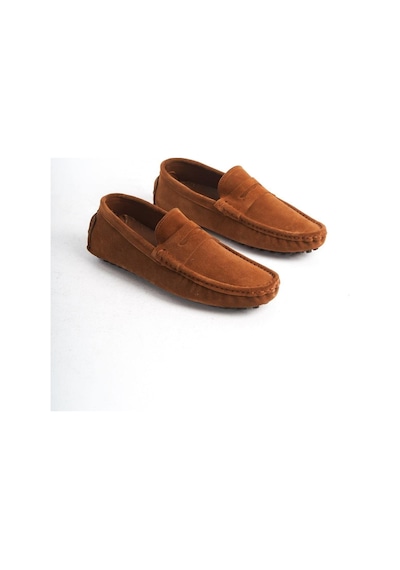 Mubiano Hakiki Deri Erkek Süet Taba Loafer -mssr1277-tb Taba