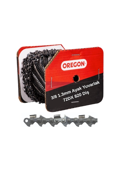 Oregon 3/8 1,3mm Ayak Yuvarlak 72dx 820 Diş Top Testere Zinciri