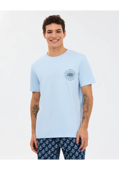 Skechers M Regular Mavi Erkek T-shirt S2610119-0721