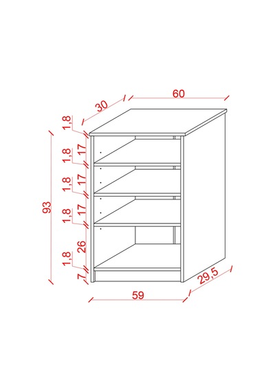 Asra Trend 4 Katlı Açık Raflı Ayakkabılık A-31 %100 MDF Modern Bot Uyumlu Düzenleyici Petra