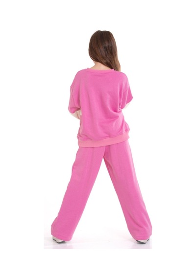 Modanino Kız Çocuk 3 İplik Ve Şardonsuz Eşofman Takımı 5-9 Yaş 12487 Pembe