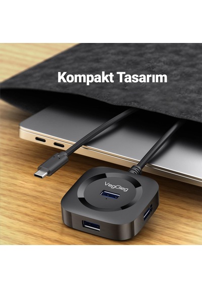 Veggieg 4 Portlu Type-c To Usb 3.0 Çoklayıcı Hub