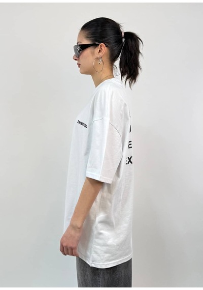 Zaee Expensive Taste Baskılı Oversize Tişört Beyaz