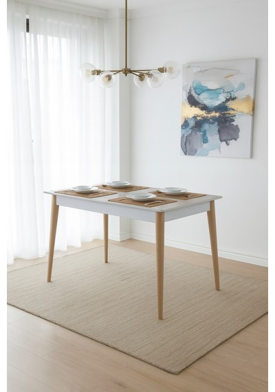 Dfy101 Mdf Yemek Masası Modern Minimalist Mutfak Salon Masası Şık Kullanışlı Dekoratif Tasarım Traverten - Ceviz Beyaz Dfy101 Mdf Yemek Masası Modern Minimalist Mutfak Salon Masası Şık Kullanışlı Dekoratif Tasarım Traverten - Ceviz Beyaz