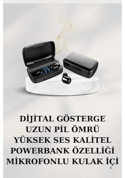 Dijital Göstergeli Bluetooth Kulaklık Kablosuz Tws Stereo Bluetooth 5.0 Kulak Içi