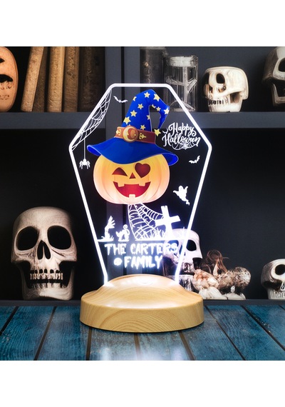 Halloween Şapkalı Bal Kabağı Cadılar Bayramı Hediyesi Led Lamba