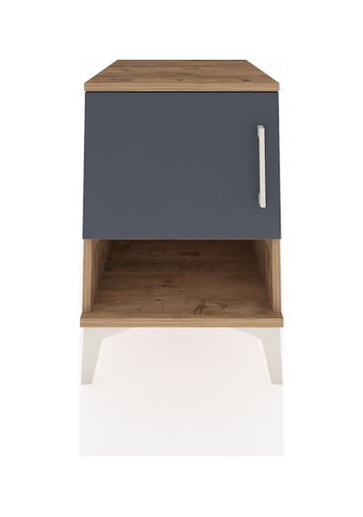Kronos Komodin 2 Raflı Tek Kapaklı 44x59x64 Çam-antrasit Atlas Çam