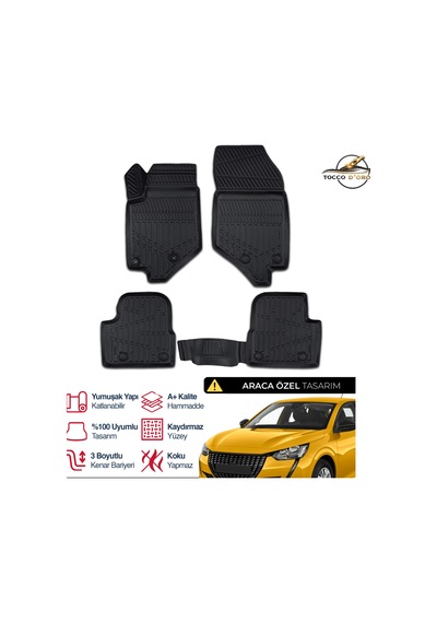 Peugeot 208 3d Plus Havuzlu Paspas 2019+