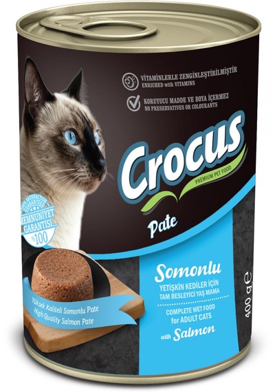 Crocus Yetişkin Kedi Somonlu Pate Yaş Mama 400 G