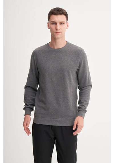 Cazador Slim Fit Selanik Örgü Antrasit Erkek Sweatshirt 56400