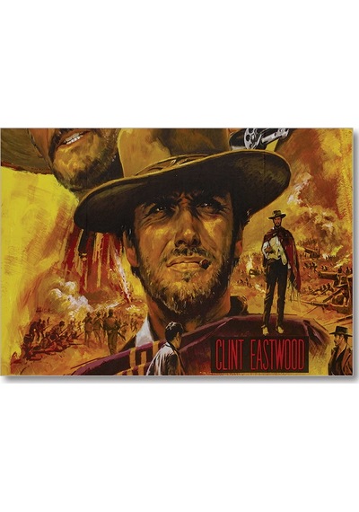 Cakasepetim Clint Eastwood Kompozisyon Ahşap Mdf Tablo