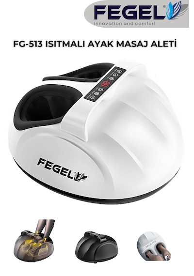 Fg-513 6d Isıtmalı Ayak Masaj Aleti, Derin Yoğurma Ve Hava Basınçlı Kumandalı Masaj Aleti Beyaz