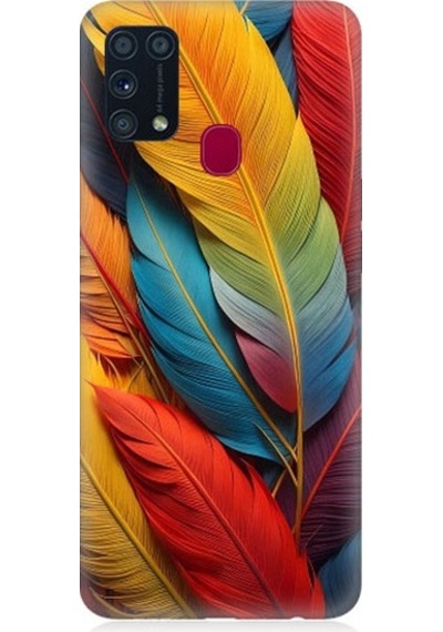 Samsung Galaxy M31 Uyumlu Pastel Renkli Tüyler Desenli Silikon Kılıf