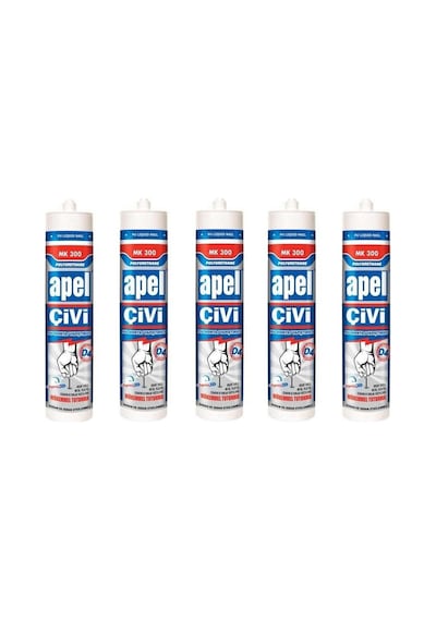 5 Adet Apel Silikon Sıvı Çivi Montaj Kit Güçlü Yapıştırıcı 390 Gr