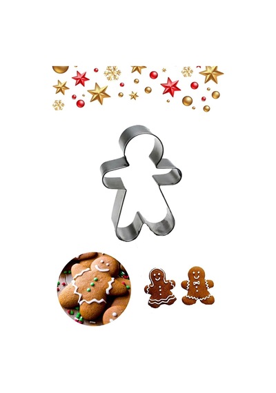 Yılbaşı Noel Gingerman Bebek Zencefilli Kurabiye Adam Kalıbı Metal Kopat Goldcakes