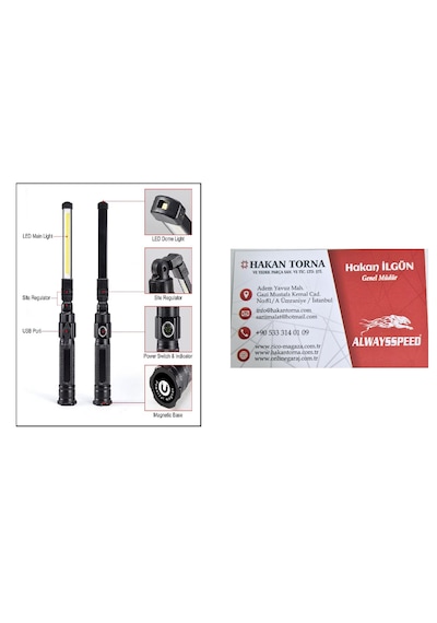 Rico Katlanabilir Şarjlı Led Lamba Mıknatıslı Fener 013-rc0035 beyaz