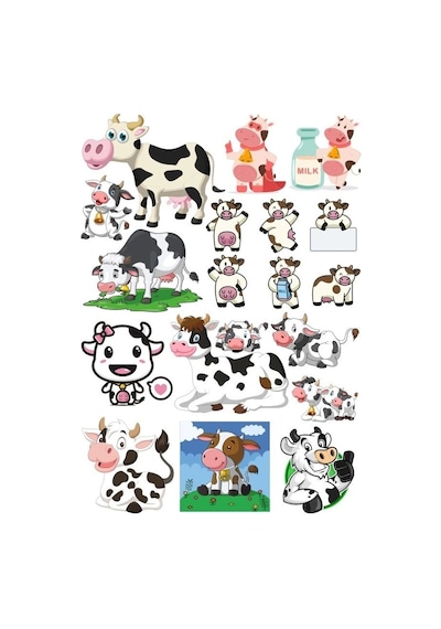 İnek Sticker Set-2 19 Parça Telefon, Tablet, Defter, Laptop Sticker
