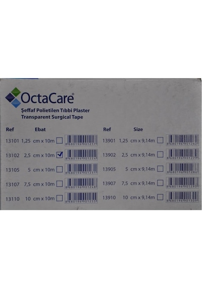 Octacare Şeffaf Flaster 2,5 Cm X 10 M - 12 Adet