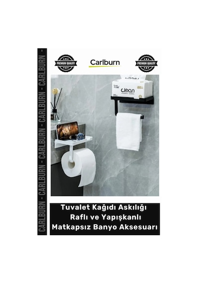 Özel Üretim Beyaz Modern Tuvalet Kağıdı Askılığı Raflı Yapışkanlı Matkapsız Banyo Aksesuarı Çok Renkli