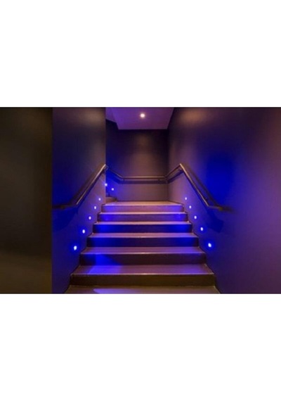 3 Watt Radar Sensörlü, Siyah Kasa, Mavi Işık Merdiven, Koridor, Basamak, Hol Armatürü - Led Armatür Siyah