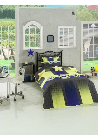 Fanatik Fb Tek Kişilik Kapitone Yatak Örtüsü - Fenerbahce Temalı 175 X 240cm Lacivert