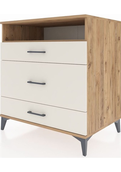 Kronos Şifonyer Tek Raflı 3 Çekmeceli 88x59x96 Çam-aytaşı Çam