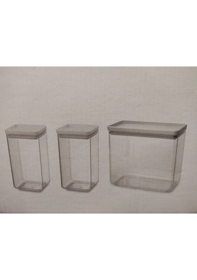 Brabantia Lıght Grey 3lü Plastik Kavanoz Seti 2x1,6l 1x3,5l Elvin Home Concept Gri