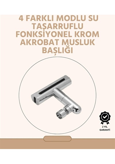 360 Dönüşlü Su Akışı Başlığı 4'ü 1 Arada Kullanım Çok Renkli