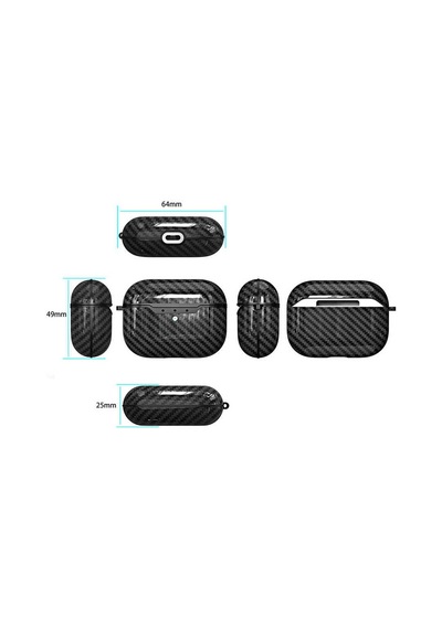 Maks Technology Apple Airpods Uyumlu Pro Kılıf Karbon Fiber Görünümlü Askı Aparatlı Airbag Darbe Emici Maks Koruyucu Kapak Koyu Yeşil