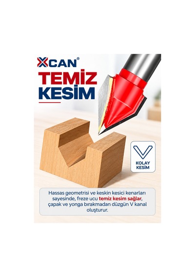 60 V Kanal Freze Ucu Ø10 Mm 6 Mm Şaft Gravür Ve Kanal Açma