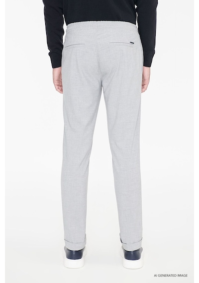 Ac&Co / Altınyıldız Classics Slim Fit Dar Kesim Beli Bağlamalı Yan Cepli Erkek Pantolon - Gri