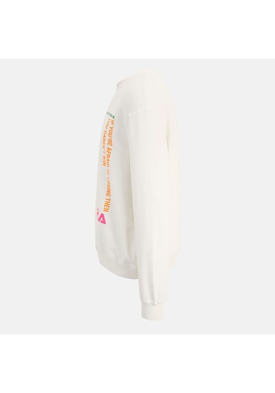Beyaz Fila Erkek Bisiklet Yaka Sweatshirt Transfer Detail Su411114 BEYAZ