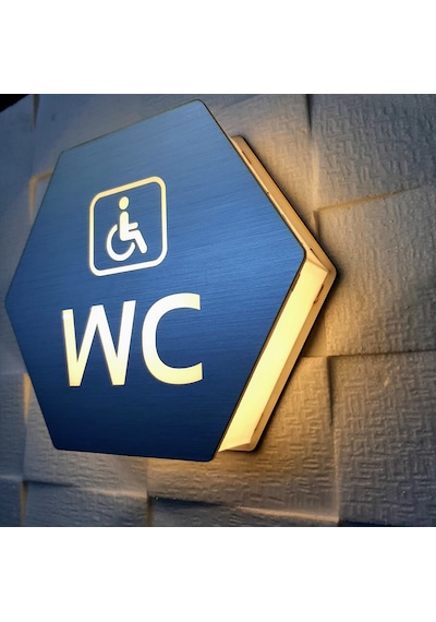 Honeycomb Serisi Işıklı Wc Yönlendirme Tabelası (504859219)