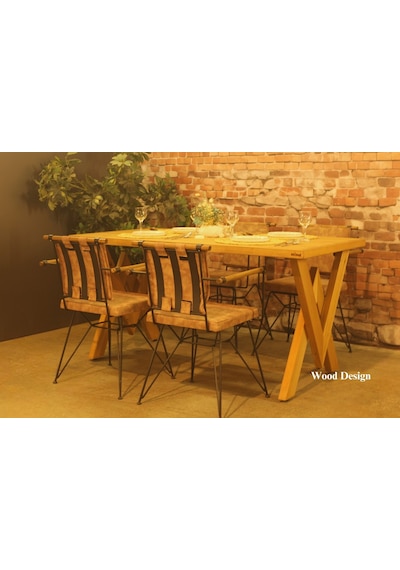 Neiwel Garden Venus Doğal Ahşap Bahçe Yemek Masası-100-320 Açık Ceviz