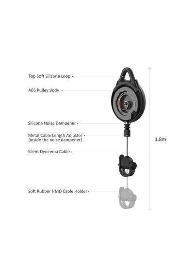 Kıwı Design Vr Kablo Yönetimi, 3 Paket Vr Makara Sistemi - Siyah