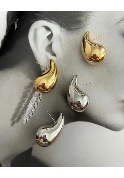 Silver Bottega Damla Küpe Çok Renkli