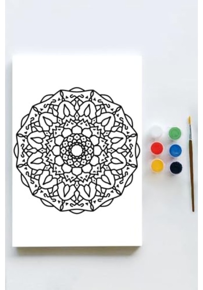 Mandala Tuval Kanvas Tablo Boyama Hobi Seti 12 50x70cm -