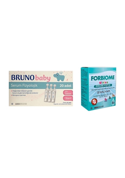 Bruno Baby Serum Fizyolojik Damla 5 Ml X 20 Adet ve Forbiome Minies Damla 8 ml
